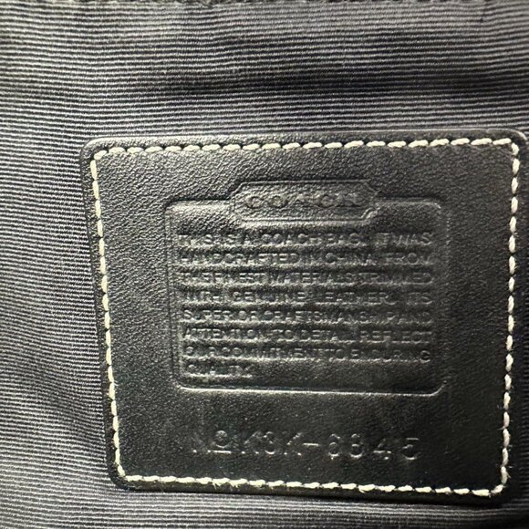 Black Jacquard Coach Shoulder Flap Bag - Picture 4 of 4